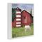 Stupell Industries Grazing White Horse Red Americana Barn Flag Framed Giclee Art
